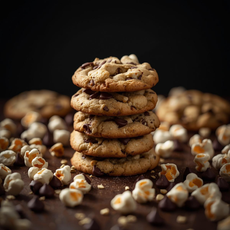 Dark Chocolaty Drizzled Chocolate Chip Popcorn Cookies