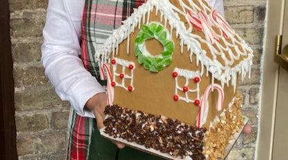 gingerbread house with safe + fair