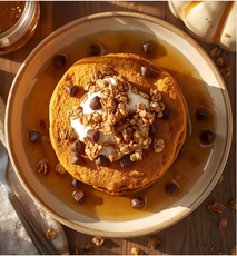 Chocolate Chip Pumpkin Streusel Pancakes