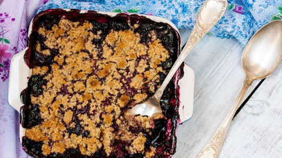 No bake HuckleBlueberry Granola Pie