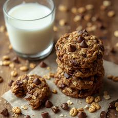 Triple Chocolate Chip Oatmeal Cookies