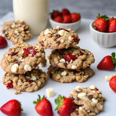 Strawberries & Cream Granola Cookies