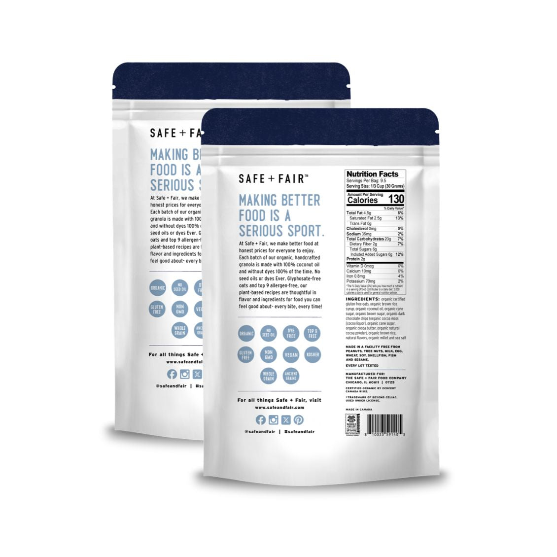 Organic Seed Oil-Free Chocolate Chip Cookie Dough Granola Pack