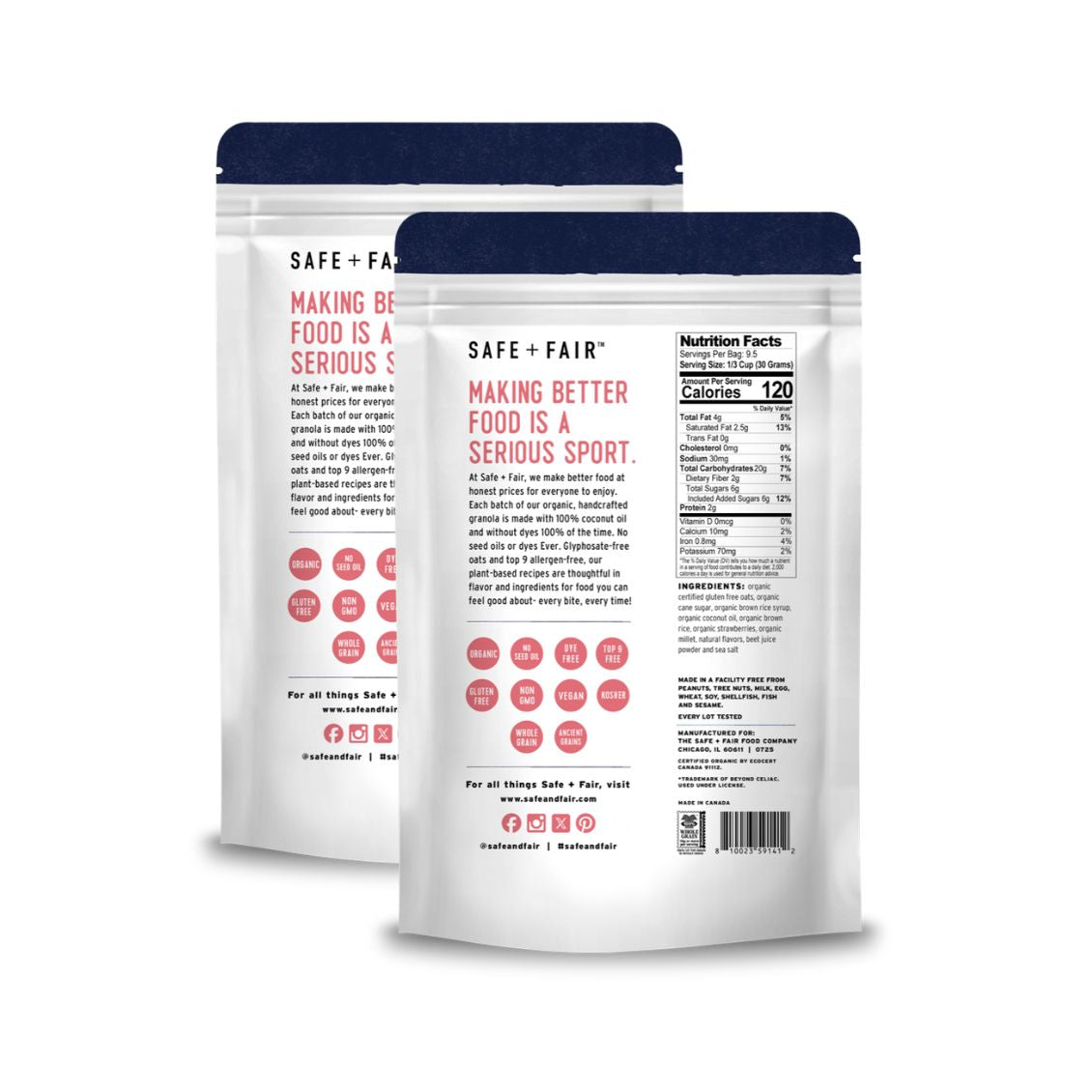 Organic Seed Oil-Free Strawberry Shortcake Granola Pack