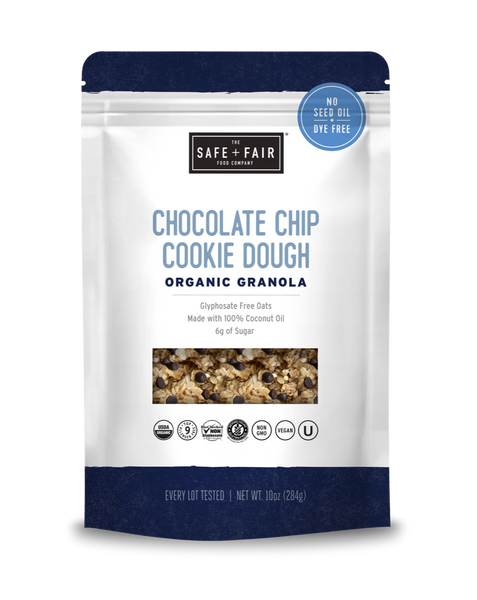 Organic Chocolate Chip Cookie Dough Granola | Safe + Fair – Safe +
