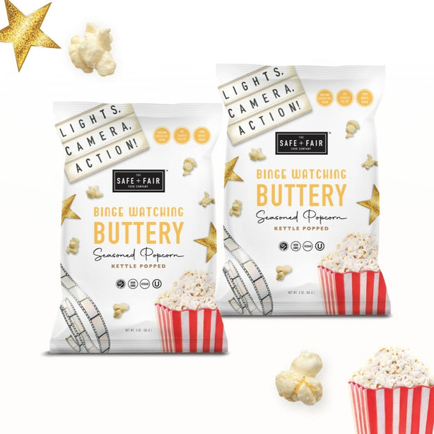 binge watching buttery seasoned popcorn pack