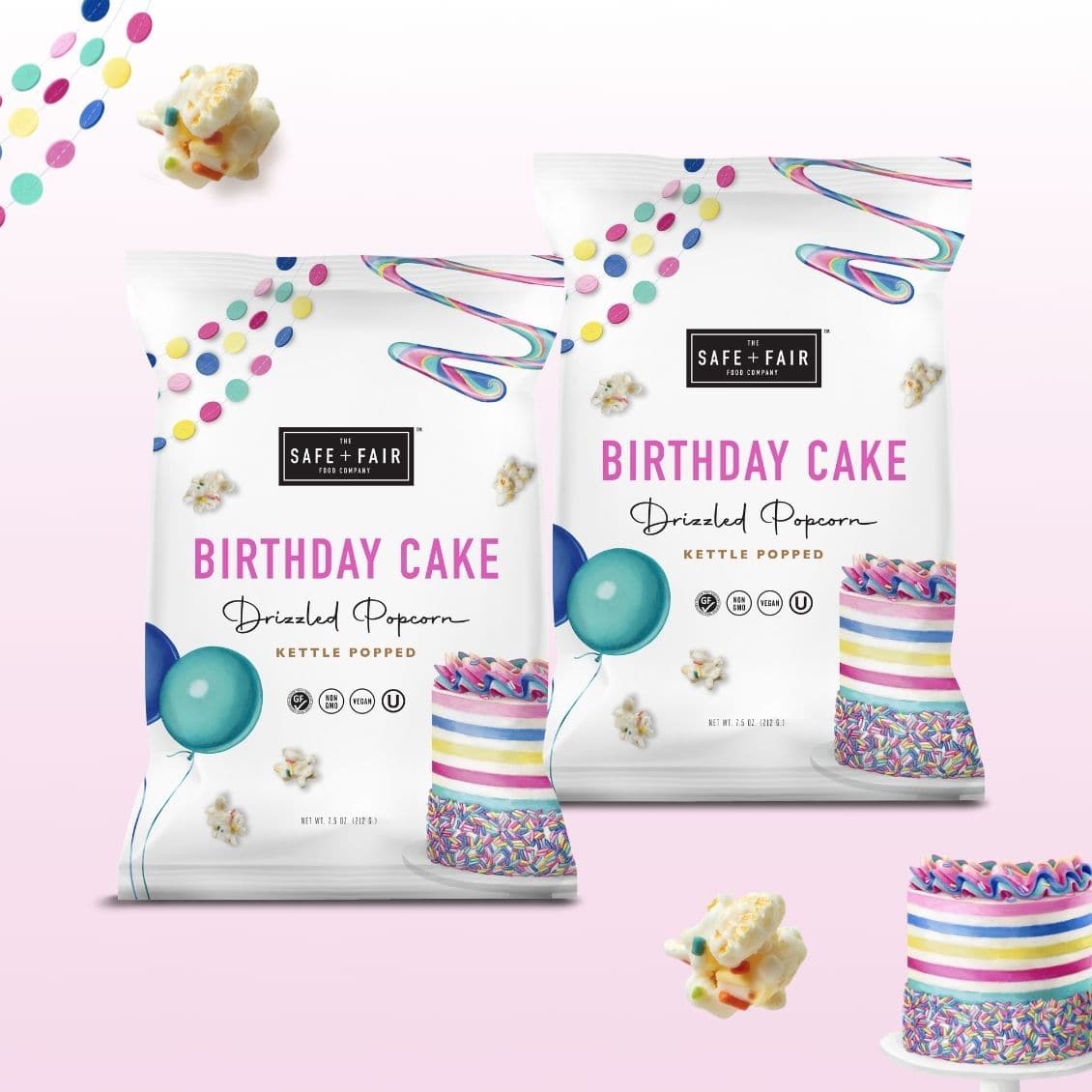 birthday cake drizzled popcorn pack